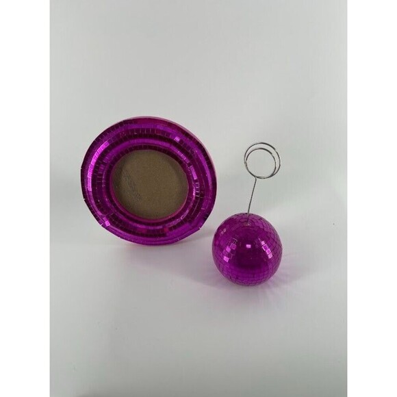 Jubillie Hot Pink Tiled Disco Ball Picture Frame and Picture Holder Home Decor - Picture 1 of 4